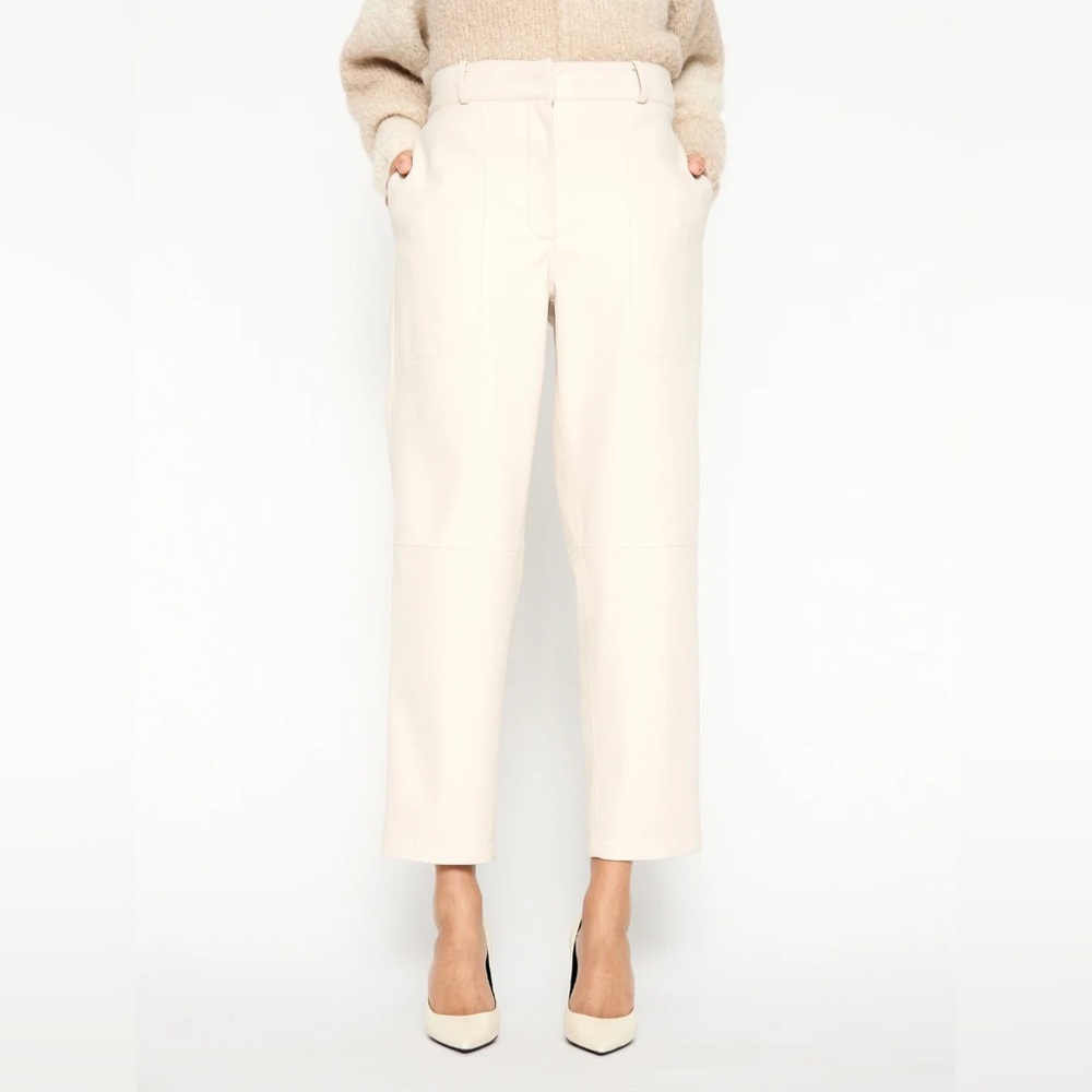 Brochu Walker Vegan Leather Pants in Perle